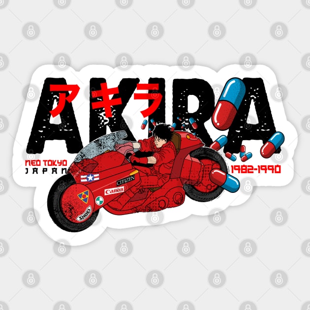 Akira pills Sticker by redwane